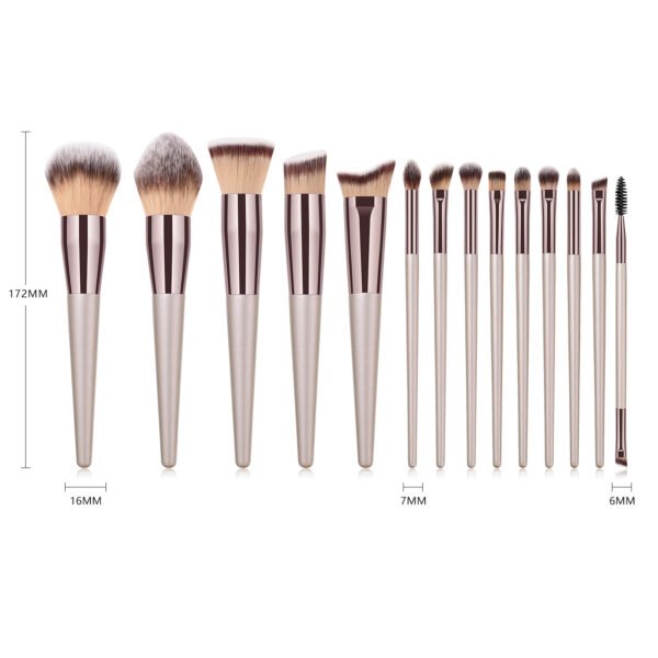 14pcs/set champagne color makeup brush set - Image 3