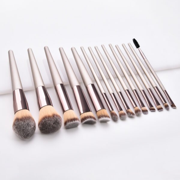 14pcs/set champagne color makeup brush set - Image 2