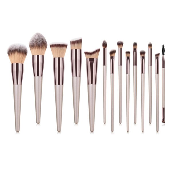 14pcs/set champagne color makeup brush set - Image 4
