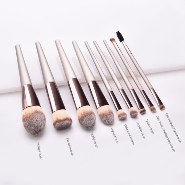 9pcs/set champagne color makeup brush set 2 - Image 4