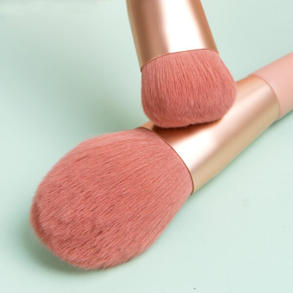 11pcs apricot pink makeup brush set with bag - Image 5